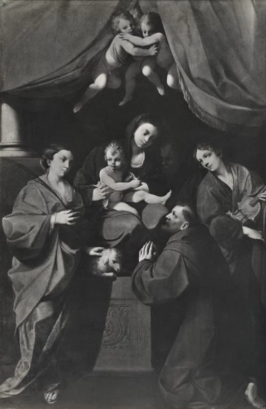 Madonna con Bambino in trono, san Francesco d'Assisi, sant'Agnese e san Genesio - Fondazione Zeri
